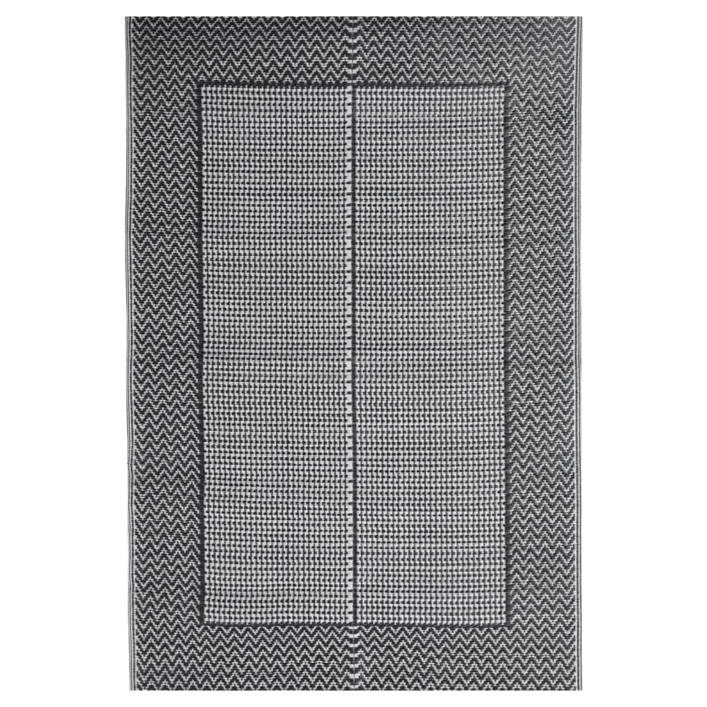 Vidaxl außerhalb des Teppichs 140x200 cm Polypropen schwarz