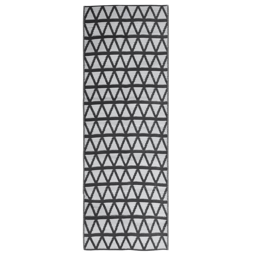 Vidaxl außerhalb des Teppichs 80x250 cm Polypropen Schwarz