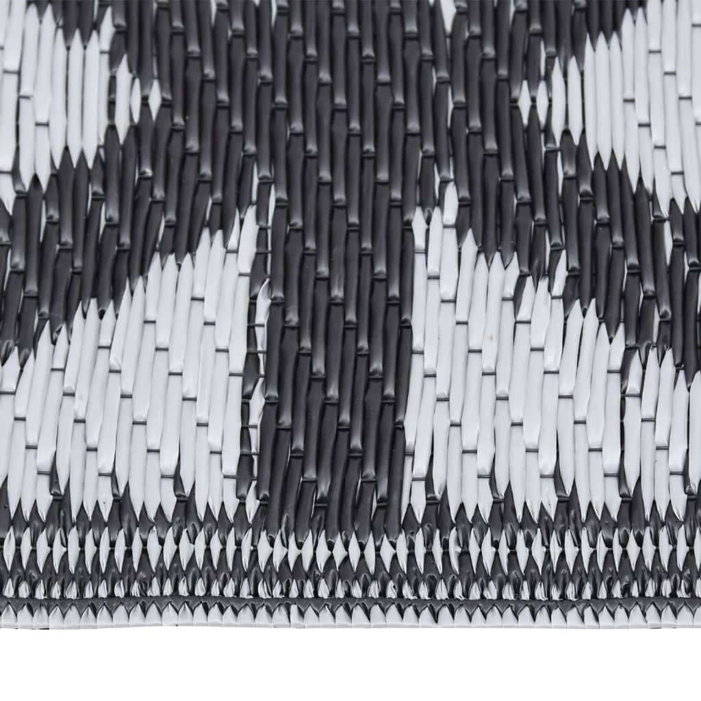 Vidaxl außerhalb des Teppichs 80x250 cm Polypropen Schwarz
