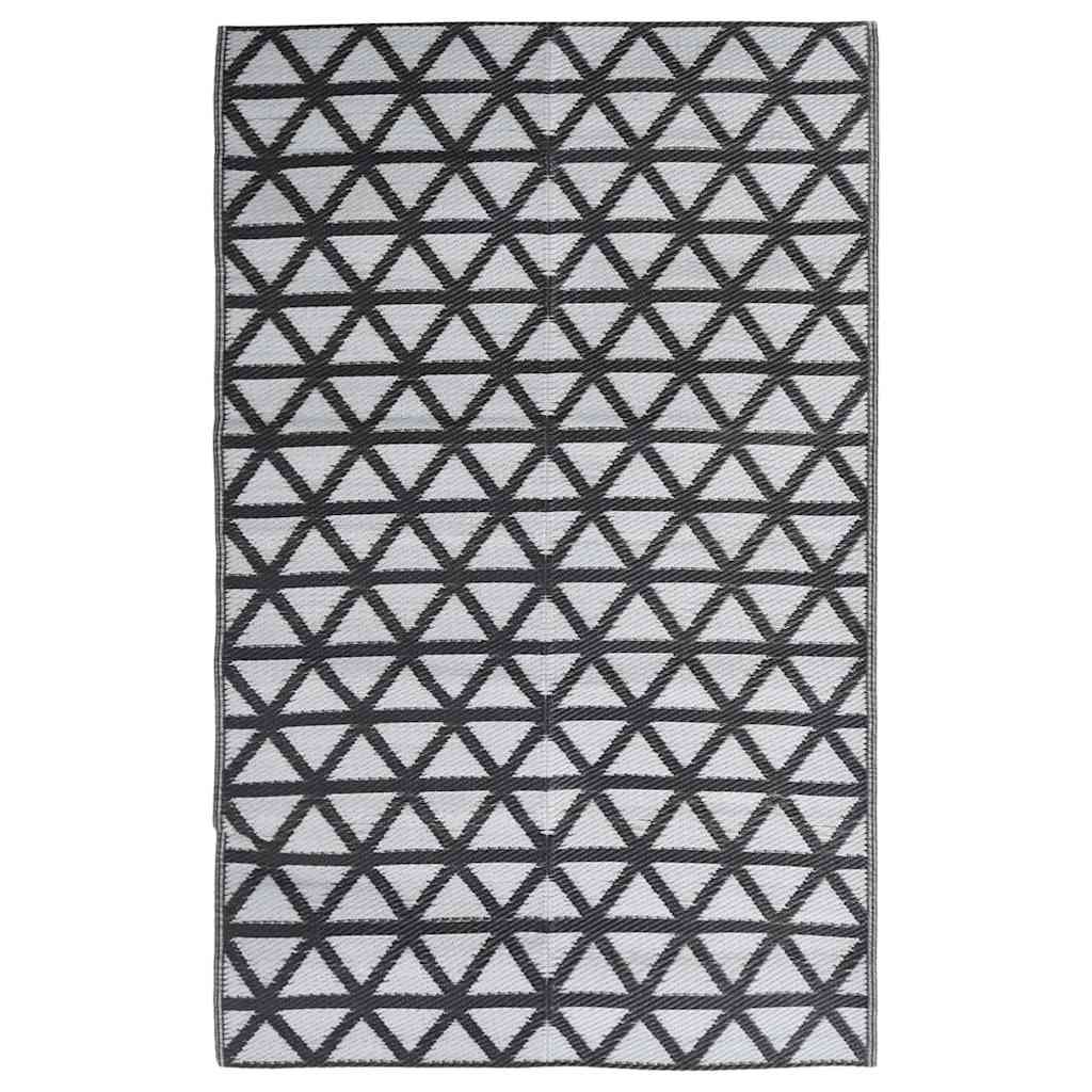 Vidaxl außerhalb des Teppichs 140x200 cm Polypropen schwarz