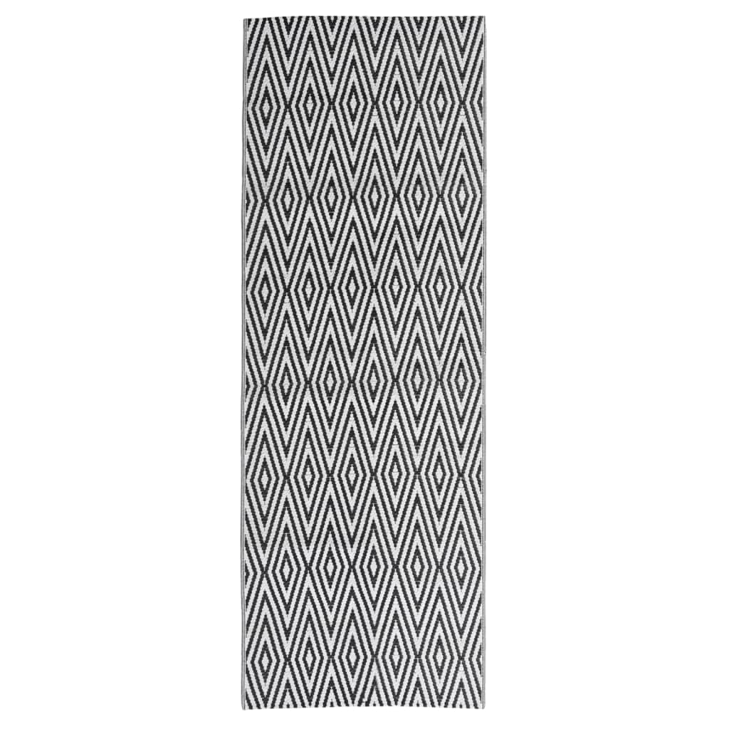 Vidaxl außerhalb des Teppichs 80x250 cm Polypropen Schwarz