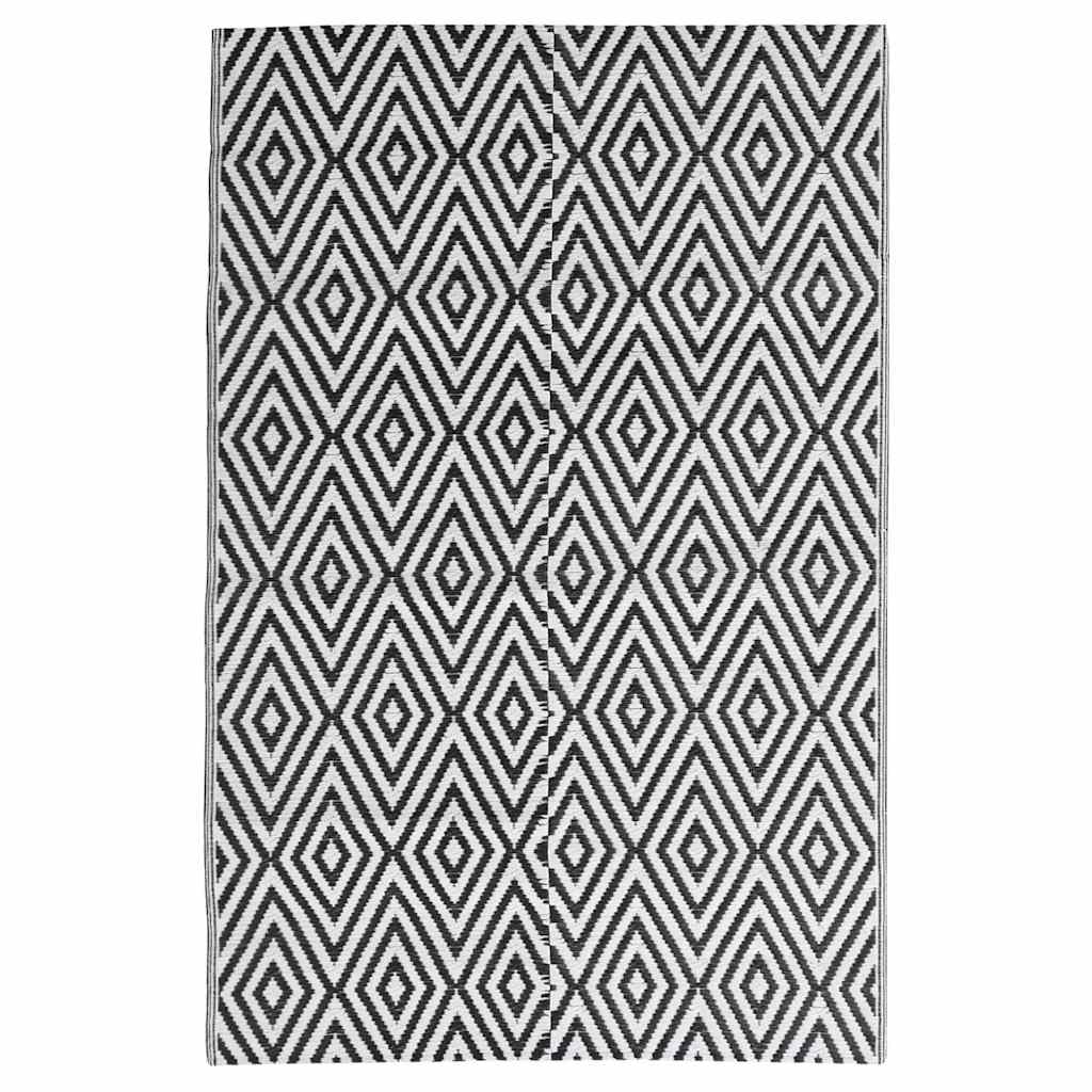 Vidaxl außerhalb des Teppichs 140x200 cm Polypropen schwarz