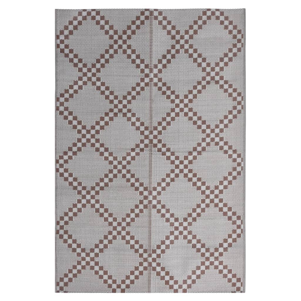 Vidaxl außerhalb des Teppichs 140x200 cm Polypropenbraun