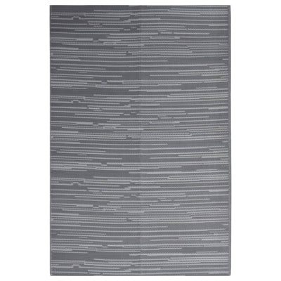 Vidaxl außerhalb des Teppichs 140x200 cm Polypropen -Anthrazit -ausgelöst