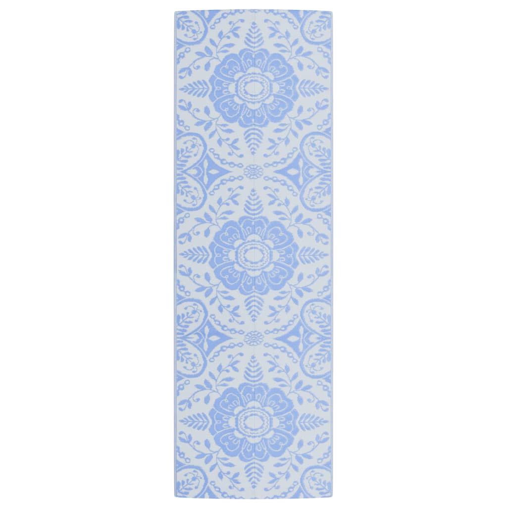 Vidaxl außerhalb Teppich 80x250 cm Polypropen Babyblau