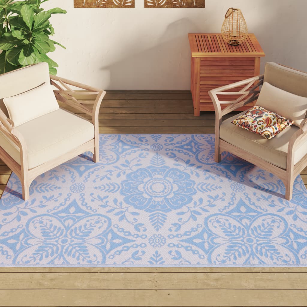 Vidaxl außerhalb des Teppichs 140x200 cm Polyproppenbabyblau