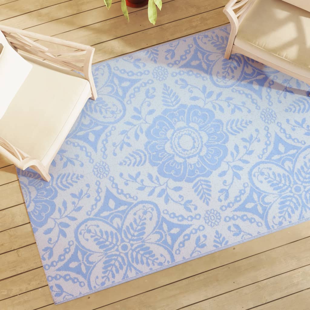 Vidaxl außerhalb des Teppichs 140x200 cm Polyproppenbabyblau