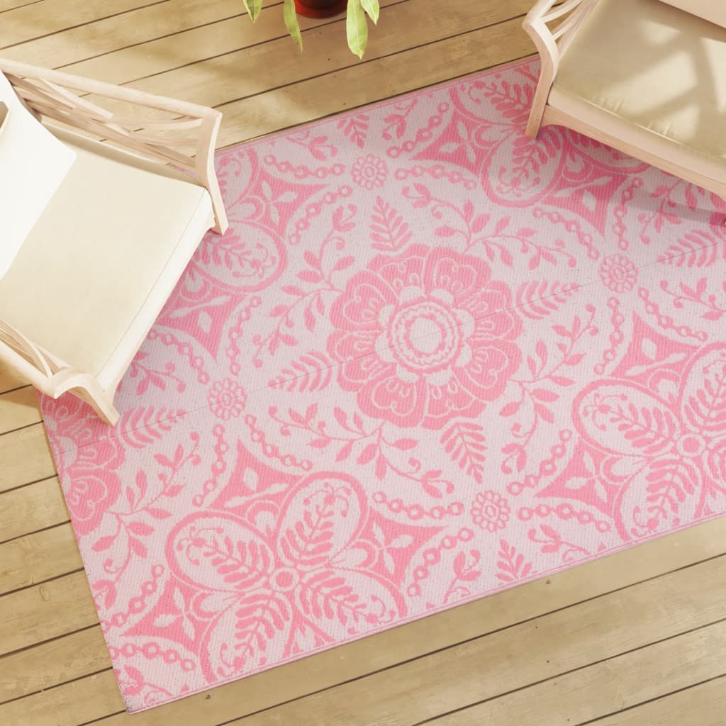 Vidaxl außerhalb des Teppichs 140x200 cm Polypropenpink