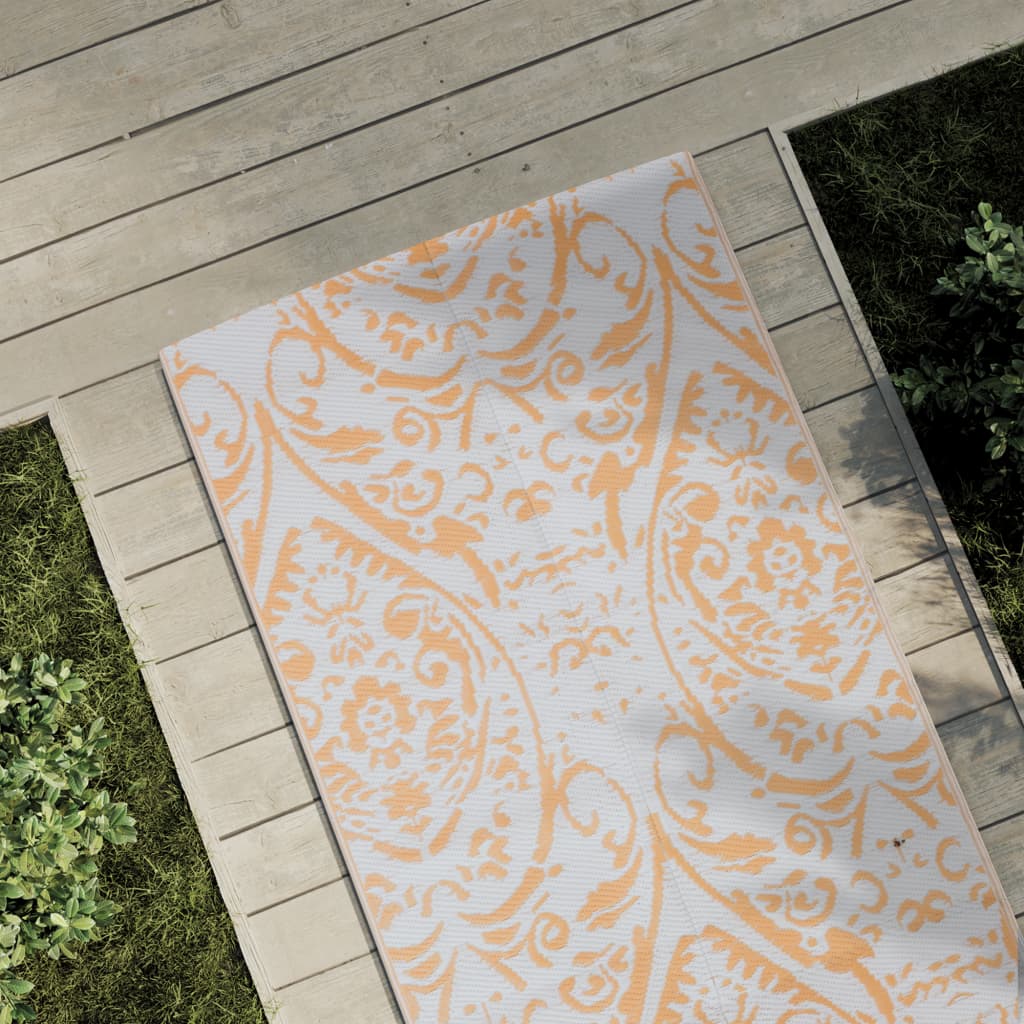 VIDAXL Outside Rug 80x250 cm Polypropen orange und weiß