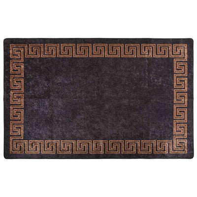 Vidaxl Teppich waschbarer Anti-Rutsch 80x150 cm Schwarz und Goldfarbe