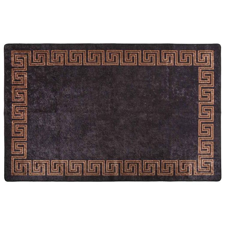 Vidaxl Teppich waschbarer Anti-Rutsch 80x150 cm Schwarz und Goldfarbe