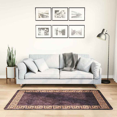 Vidaxl Teppich waschbarer Anti-Rutsch 80x150 cm Schwarz und Goldfarbe