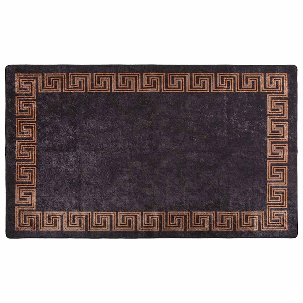 Vidaxl Teppich waschbarer Anti-Rutsch 120x180 cm Schwarz und Goldfarbe