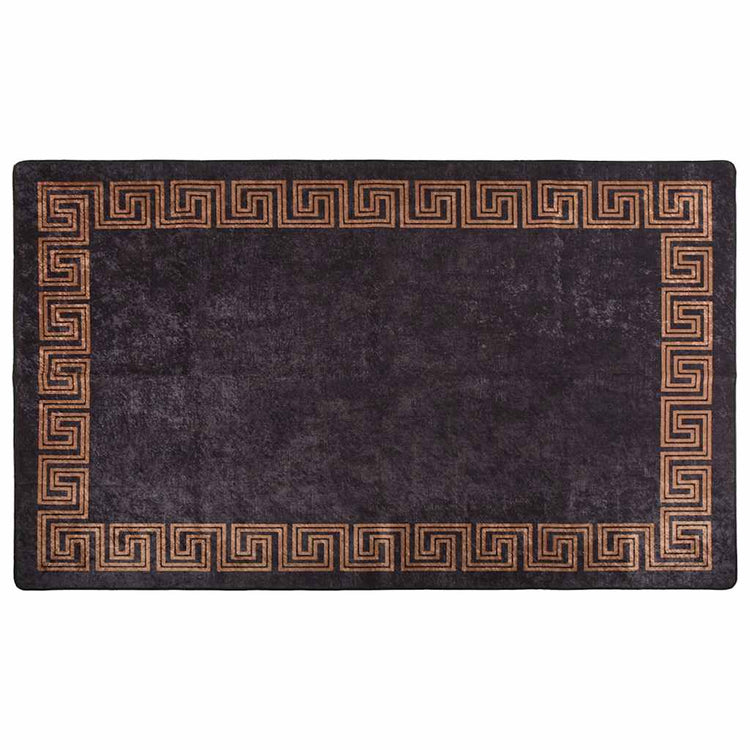 Vidaxl Teppich waschbarer Anti-Rutsch 120x180 cm Schwarz und Goldfarbe