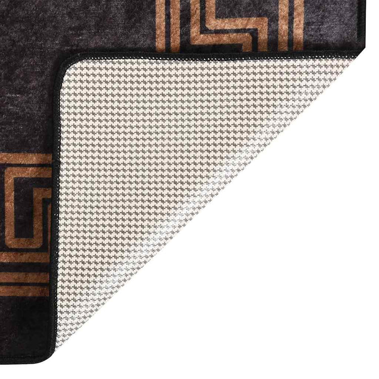 Vidaxl Teppich waschbarer Anti-Rutsch 120x180 cm Schwarz und Goldfarbe