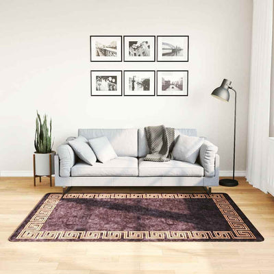 Vidaxl Teppich waschbarer Anti-Rutsch 120x180 cm Schwarz und Goldfarbe
