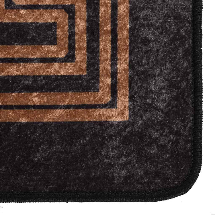 Vidaxl Teppich waschbarer Anti-Rutsch 160x230 cm Schwarz und Goldfarbe