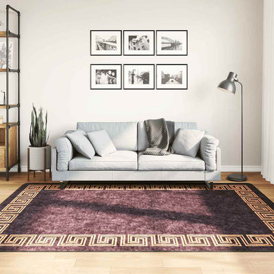 Vidaxl Teppich waschbarer Anti-Rutsch 160x230 cm Schwarz und Goldfarbe