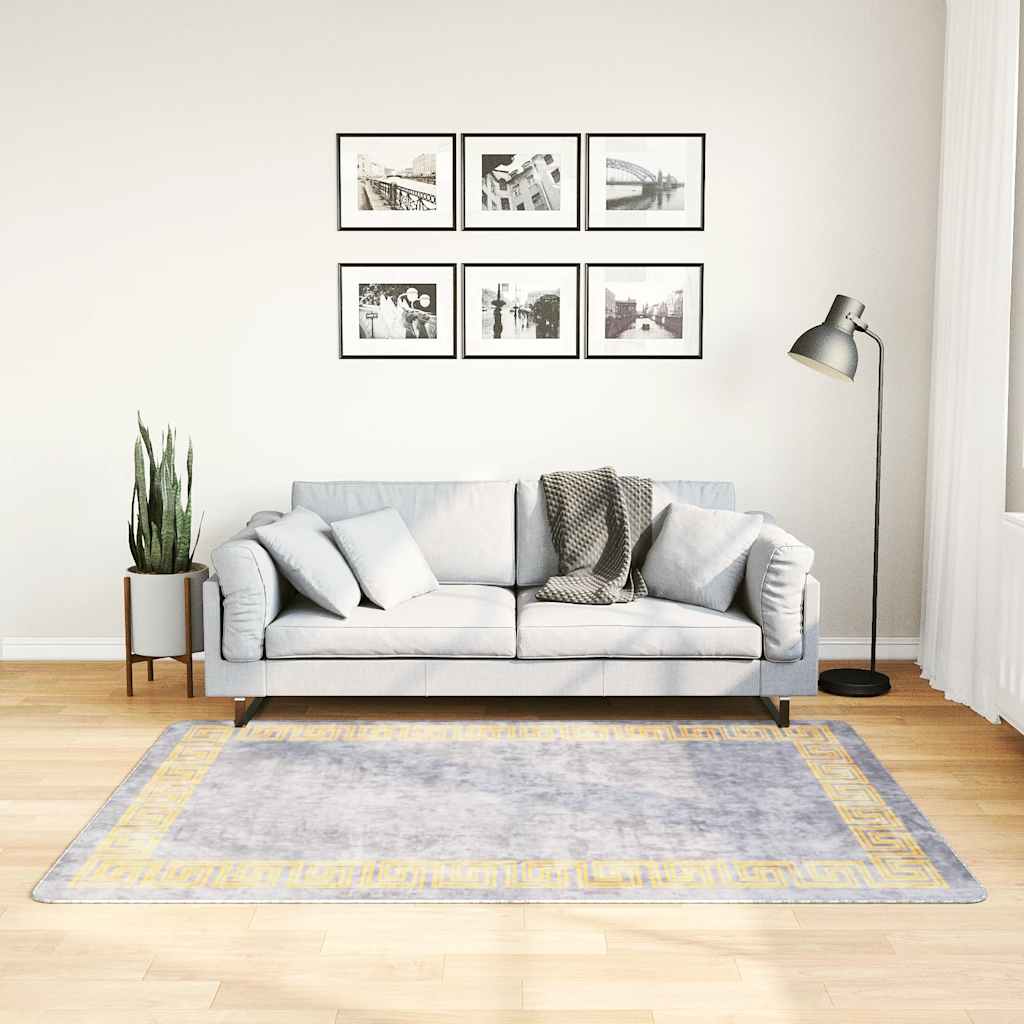 Vidaxl Teppich waschbarer Anti-Rutsch 120x180 cm Grau
