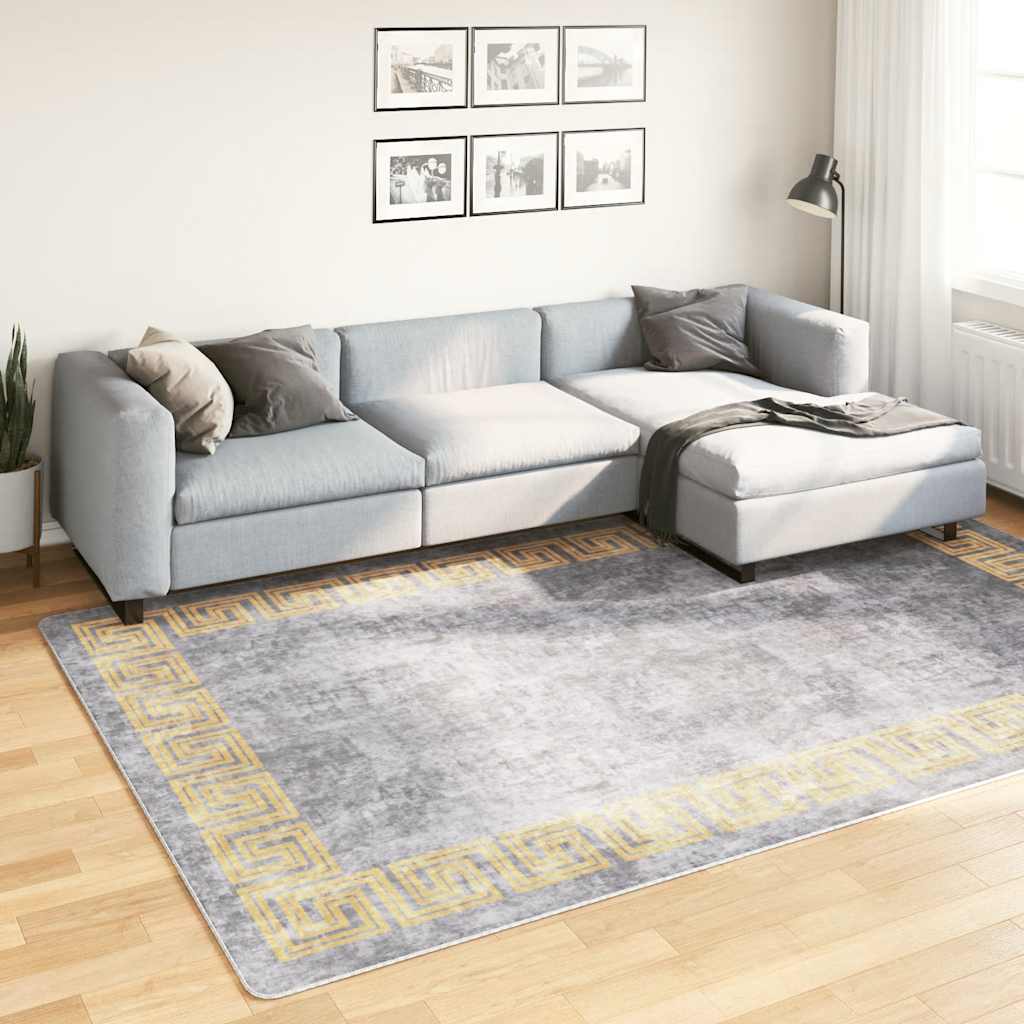 Vidaxl Teppich waschbarer Anti-Rutsch 190x300 cm Grau