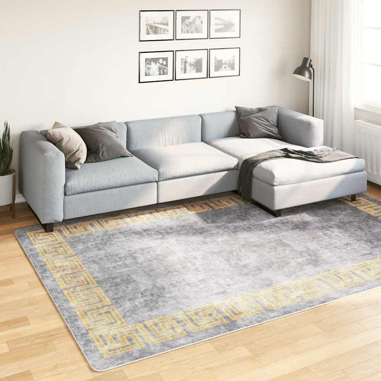 Vidaxl Teppich waschbarer Anti-Rutsch 190x300 cm Grau
