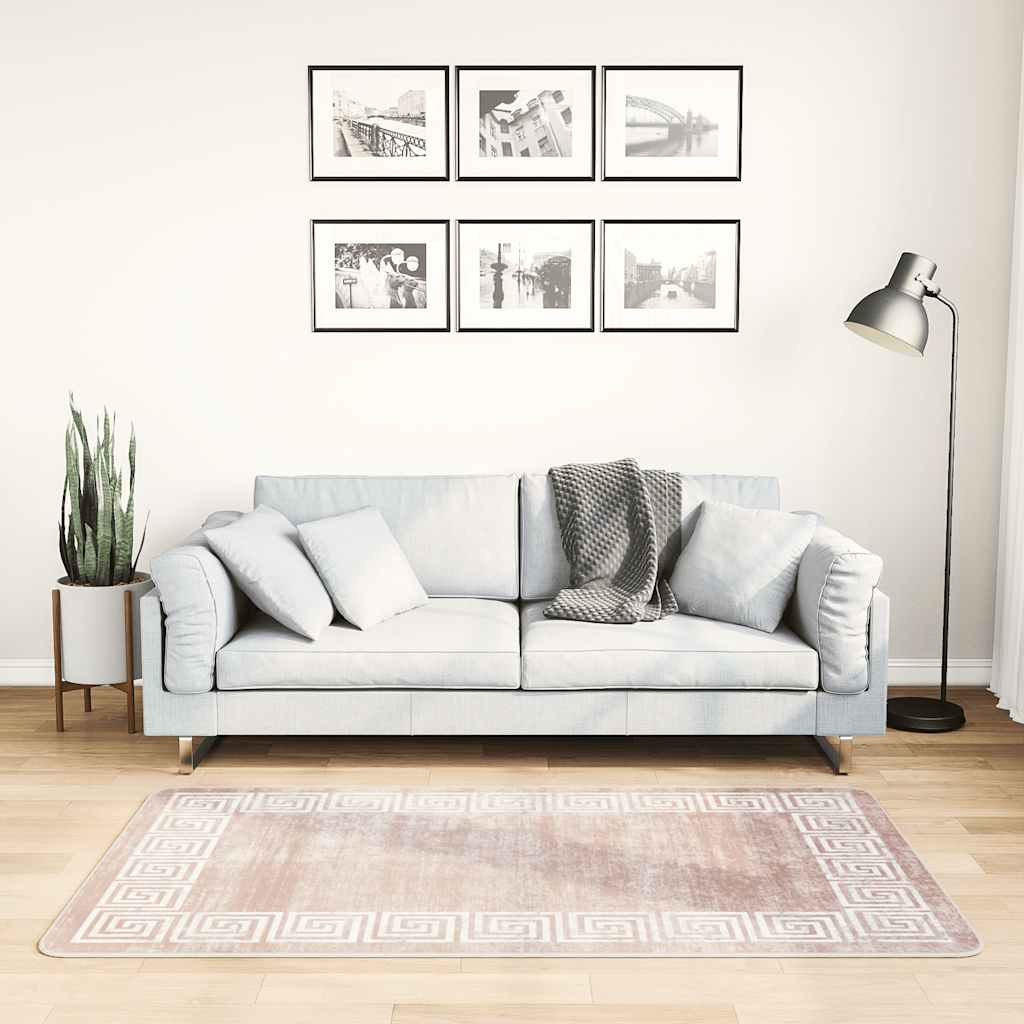 Vidaxl Teppich waschbarer Anti-Rutsch 80x150 cm Beige