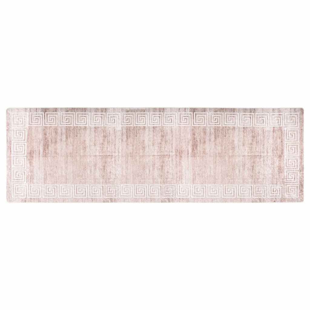 Vidaxl Teppich waschbarer Anti-Rutsch 80x300 cm Beige