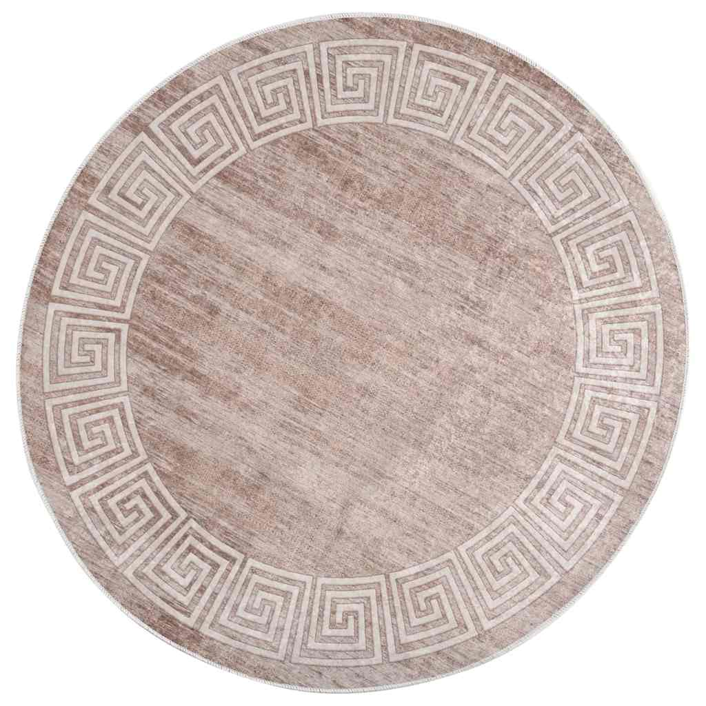 Vidaxl Teppich waschbarer Anti-Rutsch 120 cm Beige