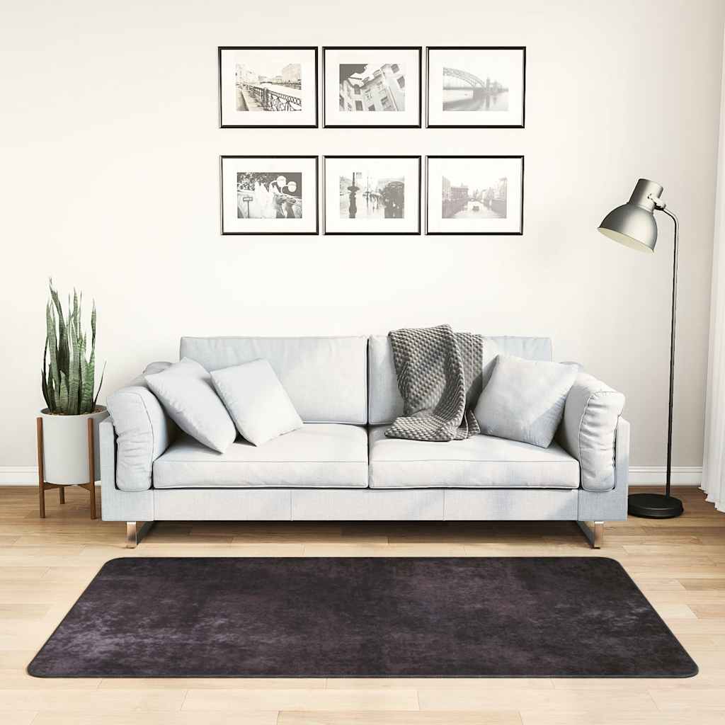 Vidaxl Teppich waschbarer Anti-Rutsch 80x150 cm Anthrazitfarben