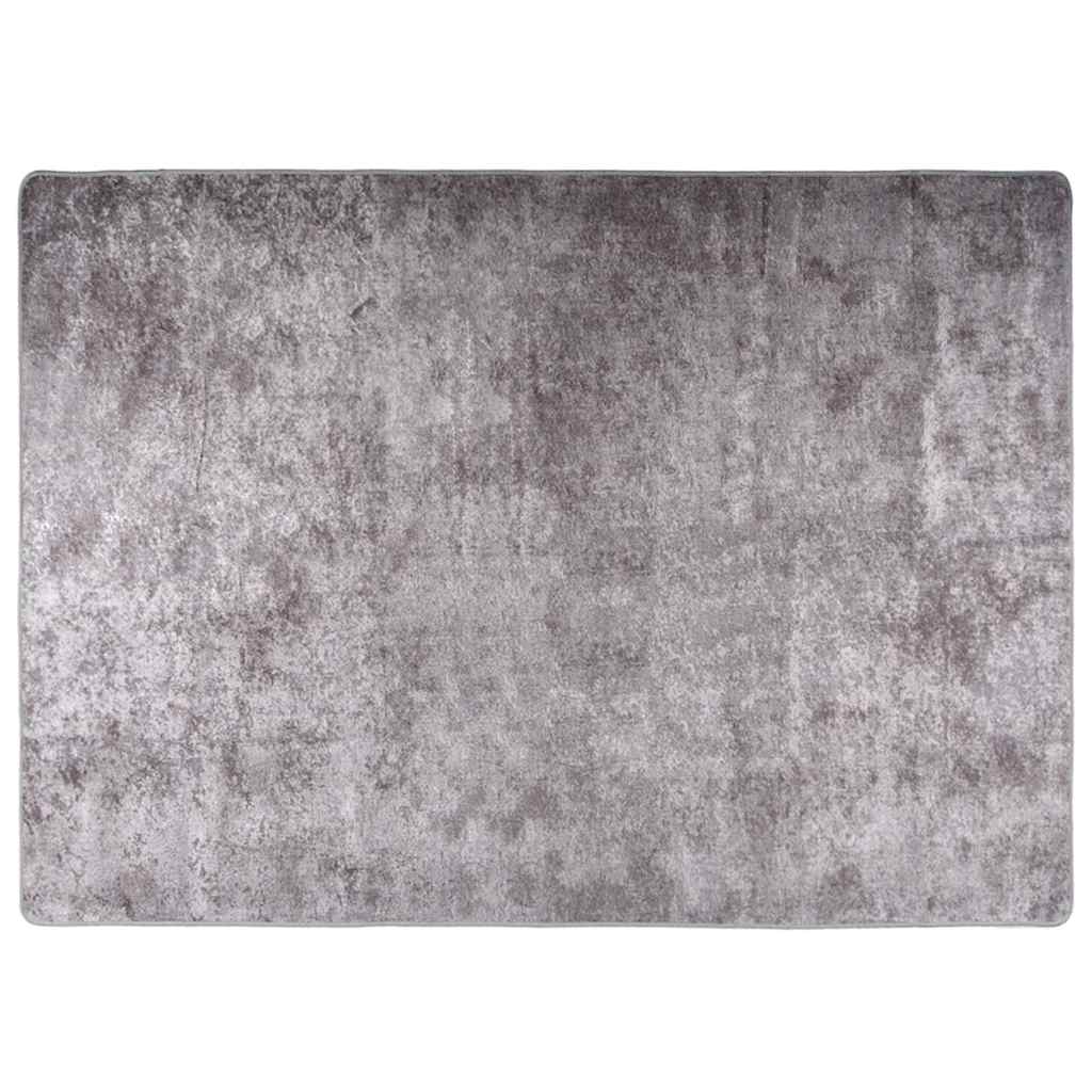 Vidaxl Teppich waschbarer Anti-Rutsch 120x180 cm Grau