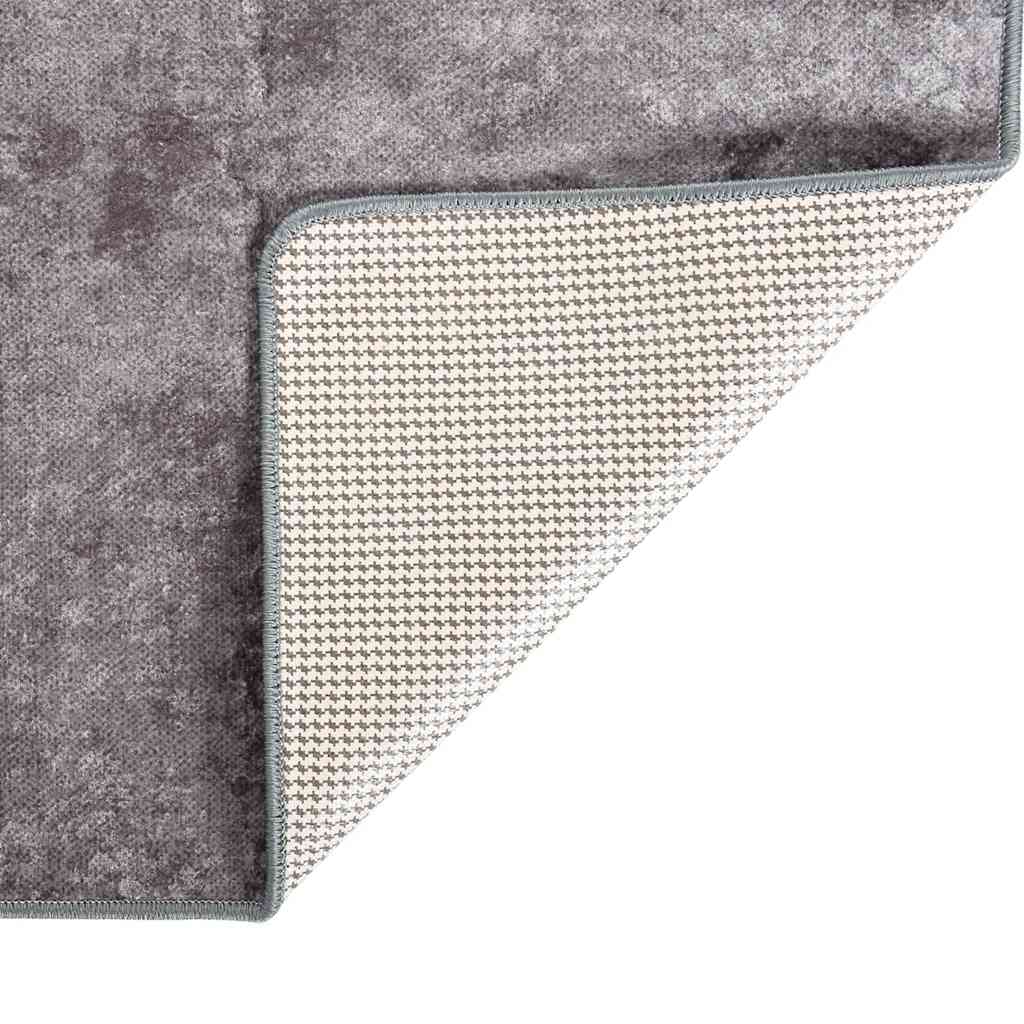 Vidaxl Teppich waschbarer Anti-Rutsch 190x300 cm Grau