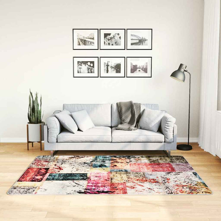 Vidaxl Teppich waschbarer Anti-Schlupf-Patchwork 120x180 cm mehrfarbig