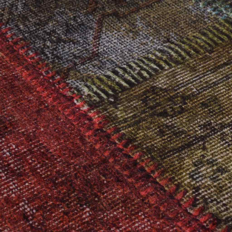 Vidaxl Teppich waschbarer Anti-Schlupf-Patchwork Ø120 cm mehrfarbig