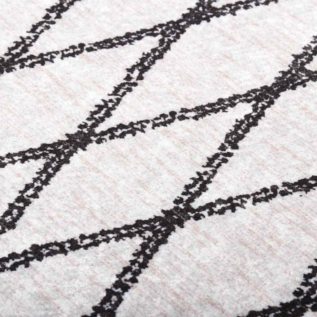 Vidaxl Teppich waschbarer Anti-Rutsch 80x150 cm Schwarz und Weiß