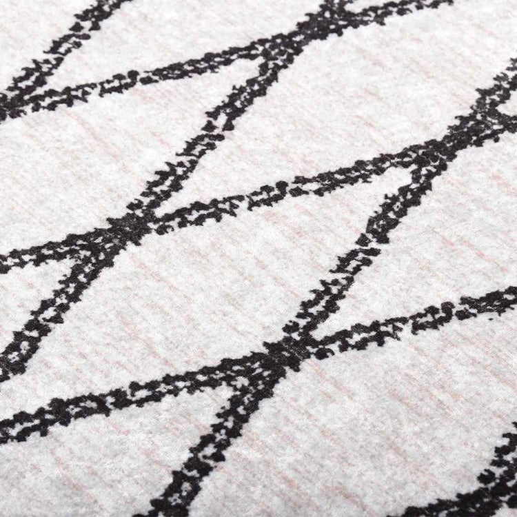 Vidaxl Teppich waschbarer Anti-Rutsch 80x150 cm Schwarz und Weiß