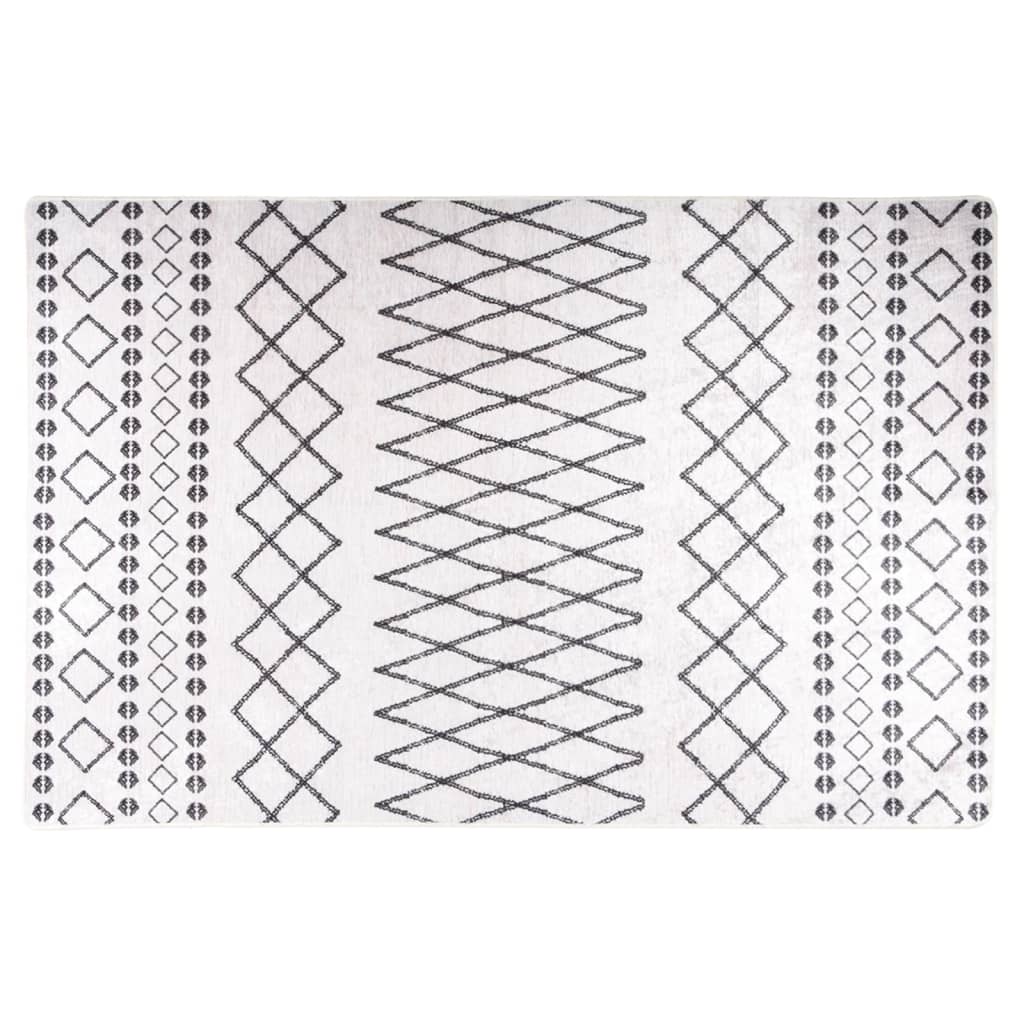 Vidaxl Teppich waschbarer Anti-Rutsch 160x230 cm Schwarz und Weiß