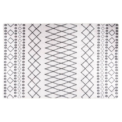 Vidaxl Teppich waschbarer Anti-Rutsch 160x230 cm Schwarz und Weiß