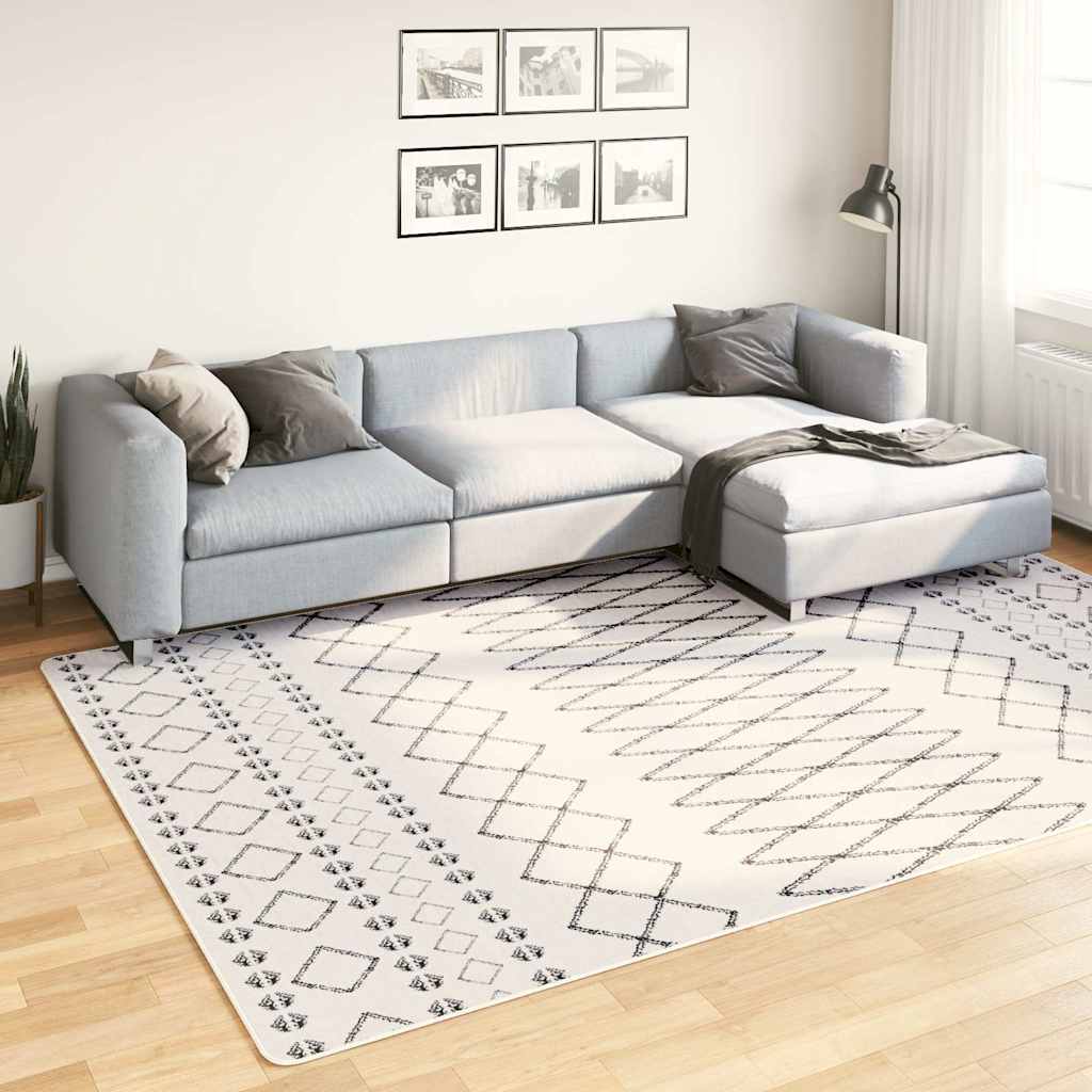 Vidaxl Teppich waschbarer Anti-Rutsch 190x300 cm Schwarz und Weiß