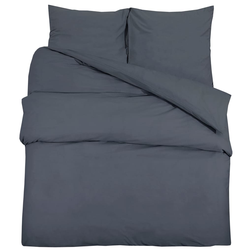 Vidaxl Duvet Overlay Set Leicht 140 x 200 cm Mikrofaser -Anthrazit