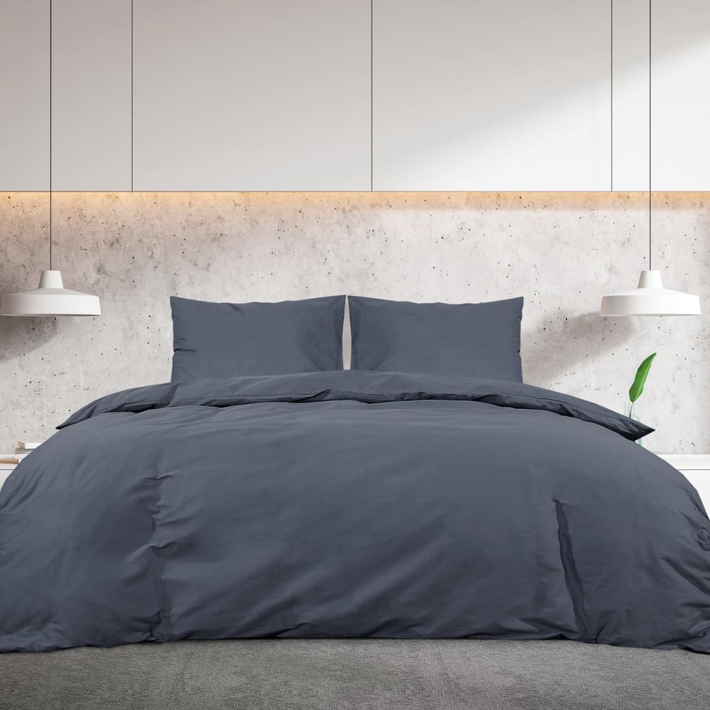 Vidaxl Duvet Overlay Set Leicht 140 x 200 cm Mikrofaser -Anthrazit