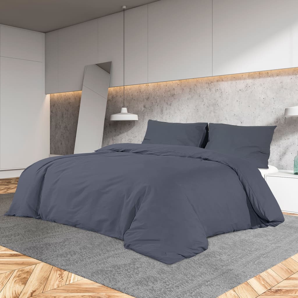 Vidaxl Duvet Overlay Set Leicht 140 x 200 cm Mikrofaser -Anthrazit