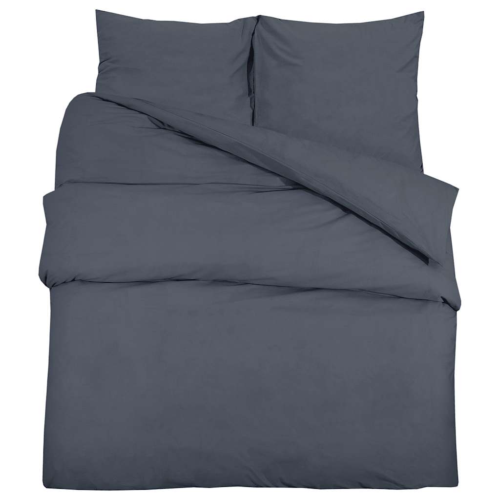 Vidaxl Duvet Overlay Set Leicht 155 x 220 cm Mikrofaser -Anthrazit
