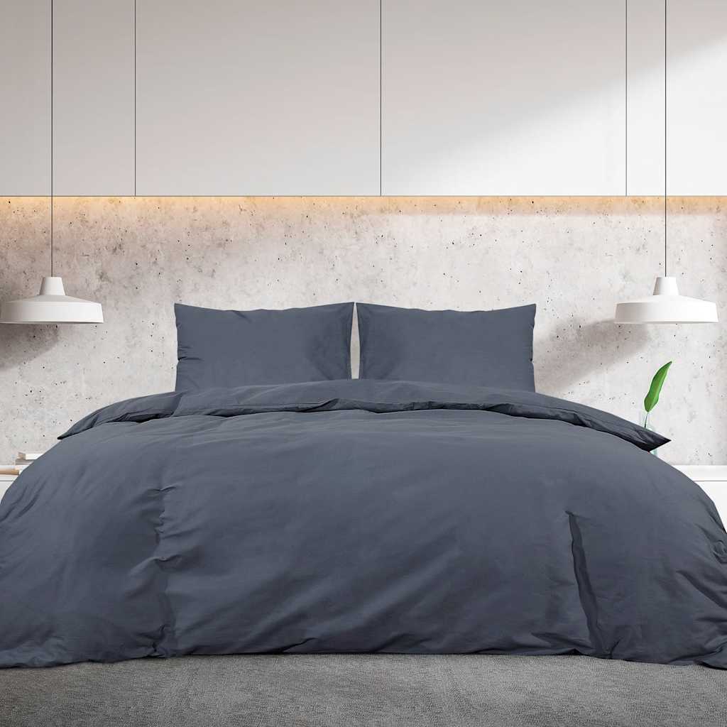 Vidaxl Duvet Overlay Set Leicht 155 x 220 cm Mikrofaser -Anthrazit
