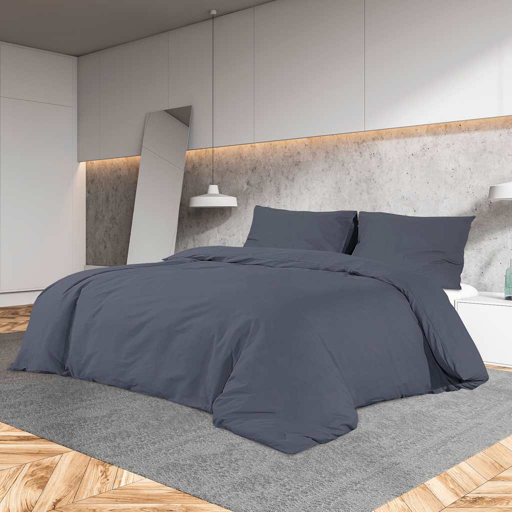 Vidaxl Duvet Overlay Set Leicht 155 x 220 cm Mikrofaser -Anthrazit