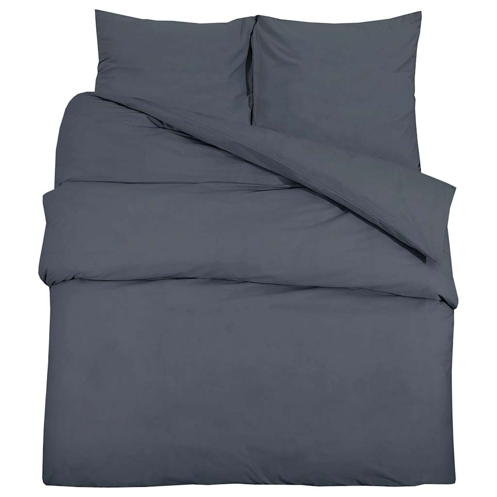 Vidaxl Duvet -Overlay -Set Leicht 200x200 cm Mikrofaser -Anthrazit
