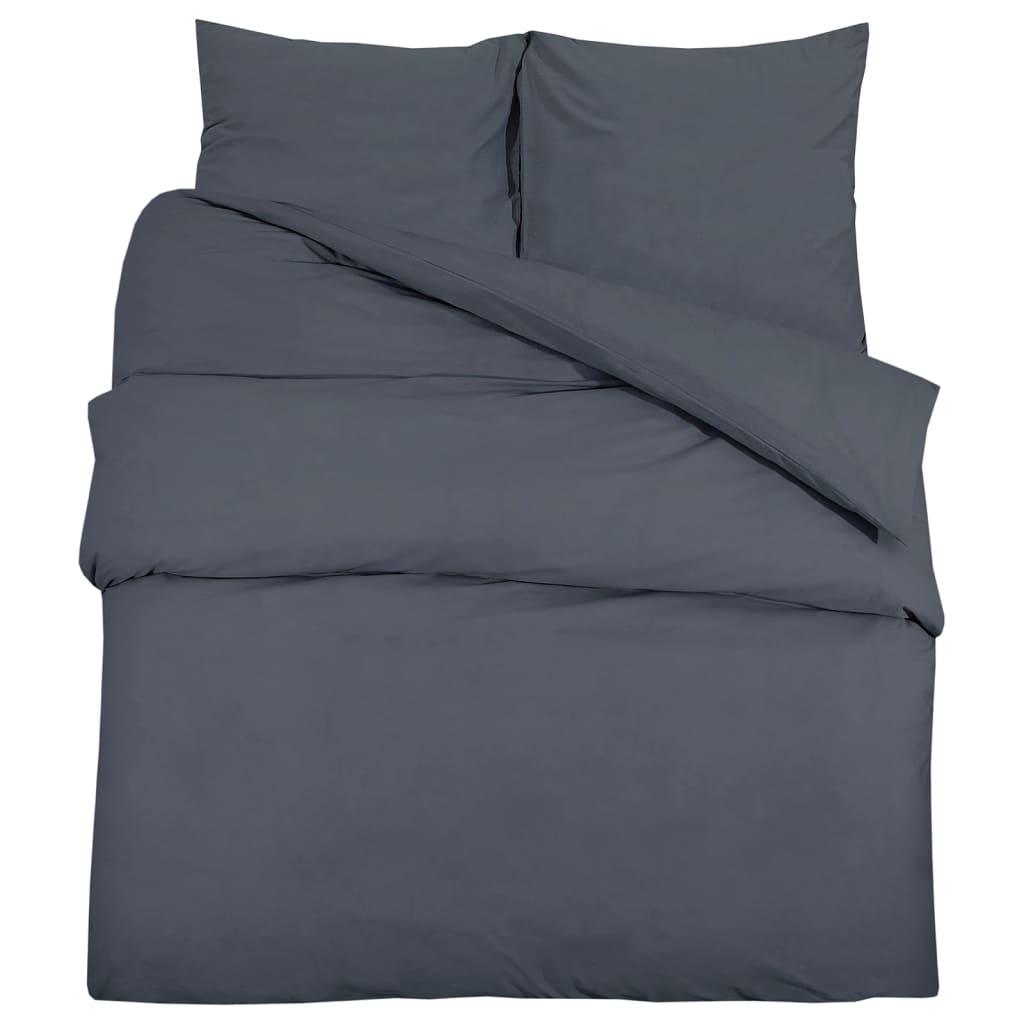 Vidaxl Duvet Overlay Set Leicht 225 x 220 cm Mikrofaser -Anthrazit
