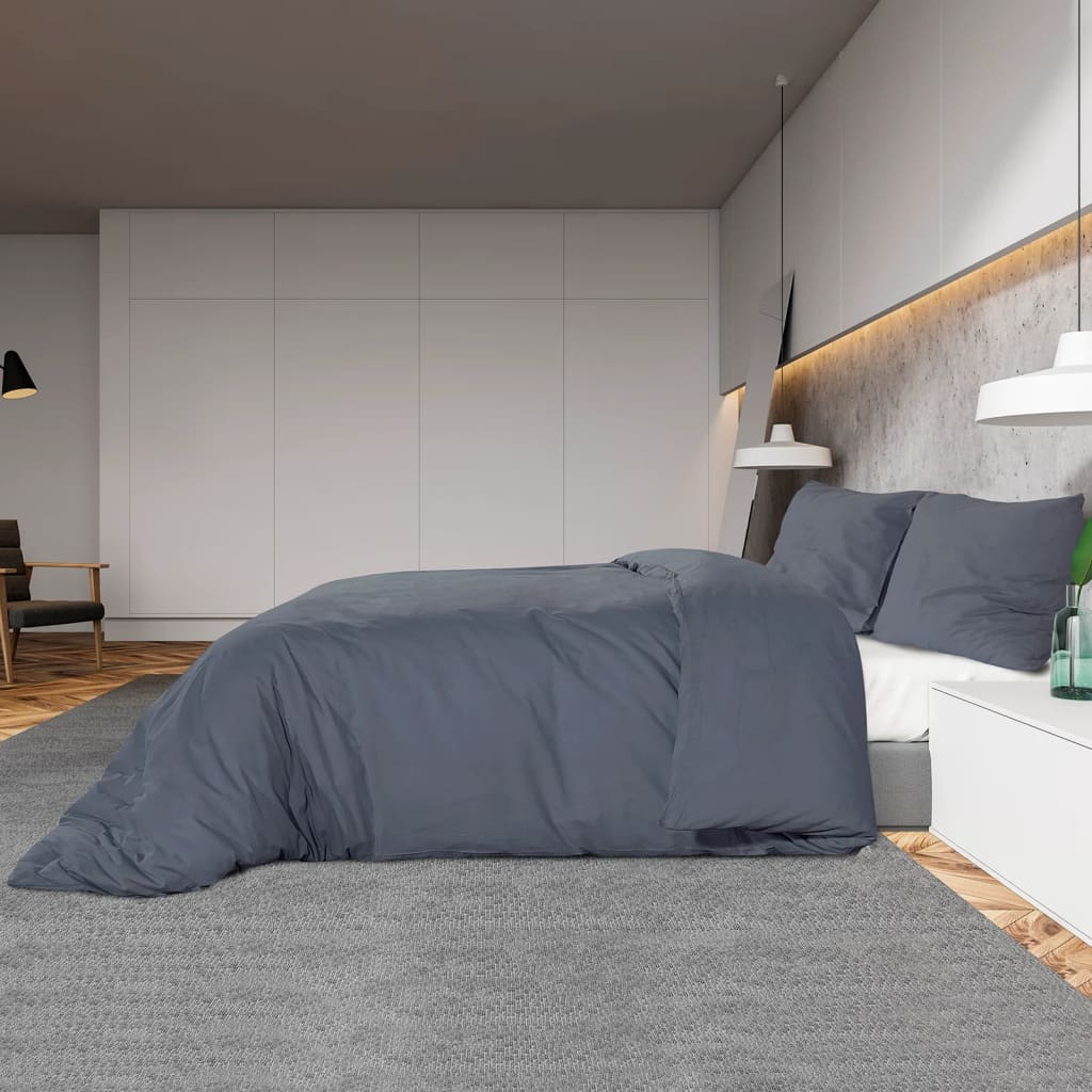 Vidaxl Duvet Overlay Set Leicht 225 x 220 cm Mikrofaser -Anthrazit
