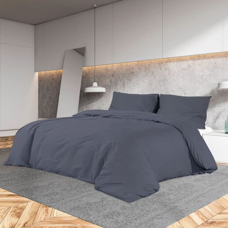 Vidaxl Duvet Overlay Set Leicht 225 x 220 cm Mikrofaser -Anthrazit
