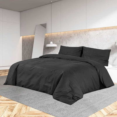 Vidaxl Duvet Overlay Set Leichtes Gewicht 200x200 cm Mikrofaserschwarz