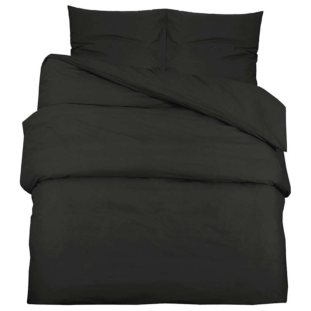 Vidaxl Duvet Overlay Set Leicht 155x220 cm Mikrofaserschwarz